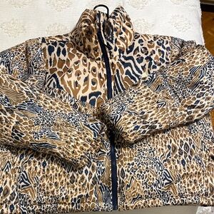 FARM Rio Blue and Brown Animal Print Jacket